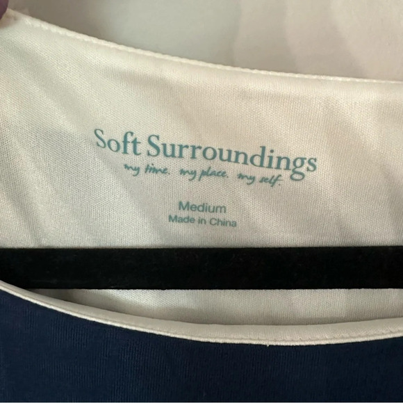 Soft Surroundings Vela Infinity Dress Blue & White Stripe Sleeveless Size M GUC - Picture 5 of 8